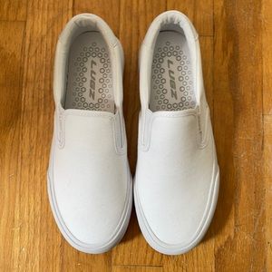 Lugz white slip ons
